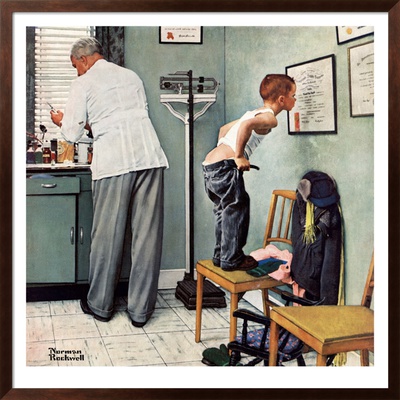 Before The Shot Or At The Doctor's, March 15,1958 by Norman Rockwell Pricing Limited Edition Print image