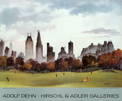 Autumn Afternoon, Central Park by Adolf Dehn Pricing Limited Edition Print image