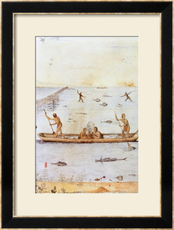 Indians Fishing by John White Pricing Limited Edition Print image