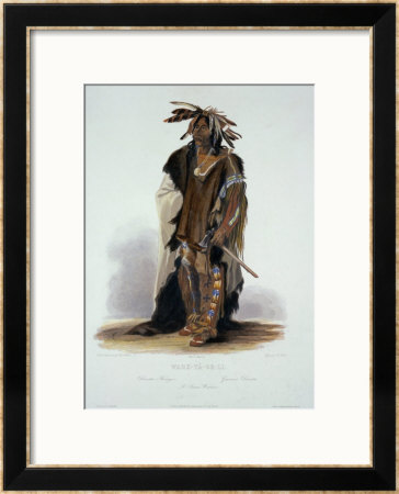 Wahk-Ta-Ge-Li, A Sioux Warrior, Plate 8 From Volume 2 Of Travels In The Interior Of North America by Karl Bodmer Pricing Limited Edition Print image