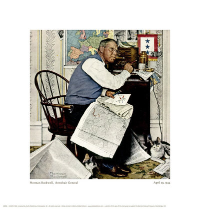 Armchair General by Norman Rockwell Pricing Limited Edition Print image