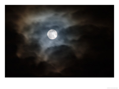 Full Moon And Passing Clouds At Night by Adam Jones Pricing Limited Edition Print image