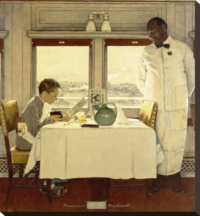 Boy In A Dining Car by Norman Rockwell Pricing Limited Edition Print image