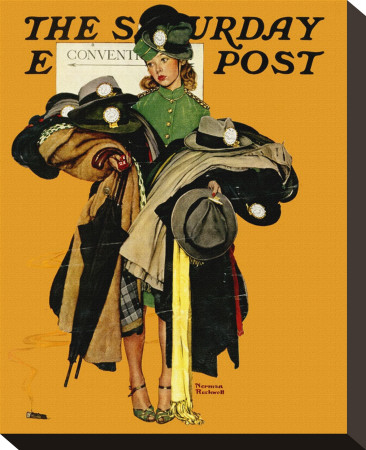 Hat Check Girl by Norman Rockwell Pricing Limited Edition Print image