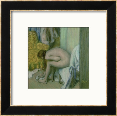After The Bath, Woman Drying Her Left Foot, 1886 by Edgar Degas Pricing Limited Edition Print image