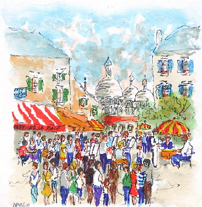 Paris, Montmartre La Place Du Tertre À by Urbain Huchet Pricing Limited Edition Print image