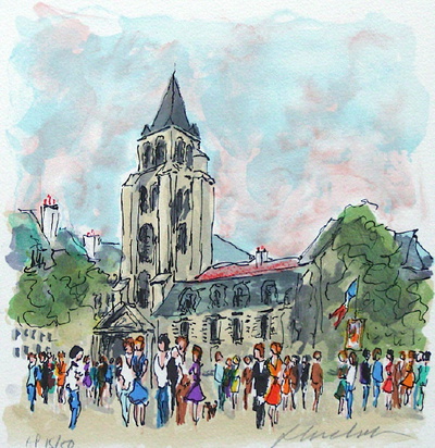 Paris, L'egiise Saint Germain Des Pres by Urbain Huchet Pricing Limited Edition Print image
