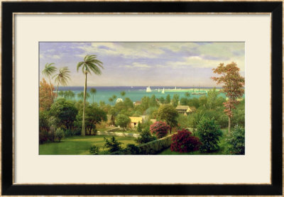 Panoramic View Of The Harbour At Nassau In The Bahamas by Albert Bierstadt Pricing Limited Edition Print image