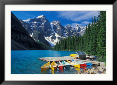 Canoes On Moraine Lake, Banff National Park, Alberta, Canada by Adam Jones Pricing Limited Edition Print image