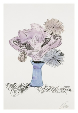 Flowers, C.1974 (Daisies In Blue Vase) by Andy Warhol Pricing Limited Edition Print image