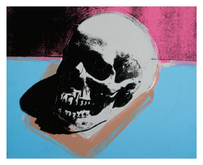 Skull, C.1976 (White On Blue And Pink) by Andy Warhol Pricing Limited Edition Print image