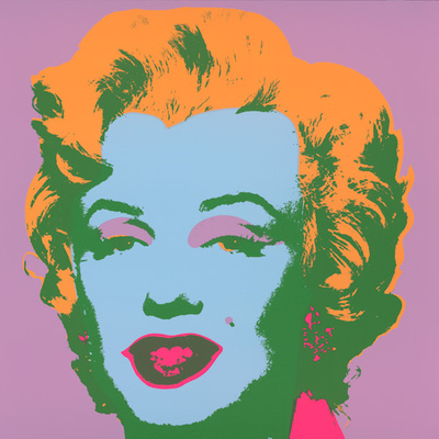 Marilyn Kopf Hellblau-Grün-Ocker by Andy Warhol Pricing Limited Edition Print image