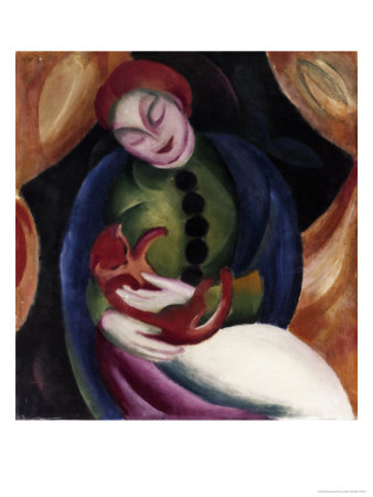 Girl With A Cat by Franz Marc Pricing Limited Edition Print image