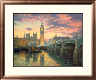 Big Ben In London, England Lit Up At Night by Thomas Kinkade Pricing Limited Edition Print image