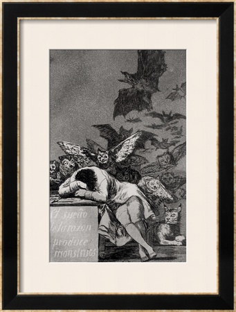 The Sleep Of Reason Produces Monsters, From Los Caprichos by Francisco De Goya Pricing Limited Edition Print image