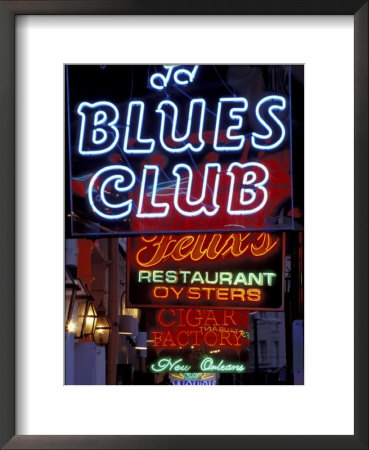 Neon Signs On Bourbon Street, French Quarter, New Orleans, Louisiana, Usa by Adam Jones Pricing Limited Edition Print image