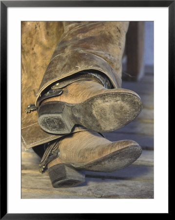 Cowboy Boots On Sleeping Cowboy, Montana, Usa by Adam Jones Pricing Limited Edition Print image