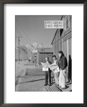 Roy Takeno, Editor, And Group, Manzanar Relocation Center, California by Ansel Adams Pricing Limited Edition Print image