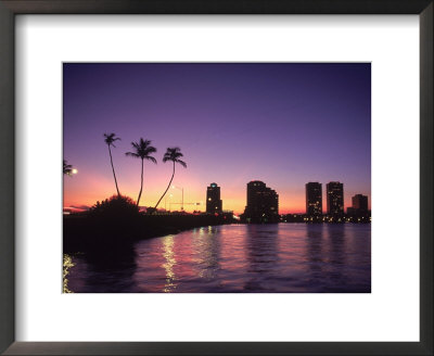 Skyline And Sunset, West Palm Beach, Fl by Robin Hill Pricing Limited Edition Print image