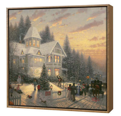 Victorian Christmas - Framed Fine Art Print On Canvas - Wood Frame by Thomas Kinkade Pricing Limited Edition Print image