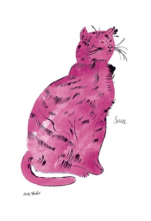 Cat From 25 Cats Named Sam And One Blue Pussy, C.1954 (Pink Sam) by Andy Warhol Pricing Limited Edition Print image