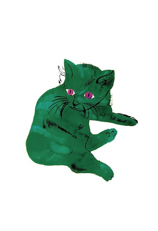 Cat From 25 Cats Named Sam And One Blue Pussy , C. 1954 (Green Cat) by Andy Warhol Pricing Limited Edition Print image