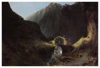 Construction Of The Devils Bridge by Carl Blechen Pricing Limited Edition Print image