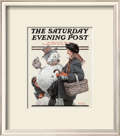 Gramps And The Snowman by Norman Rockwell Pricing Limited Edition Print image