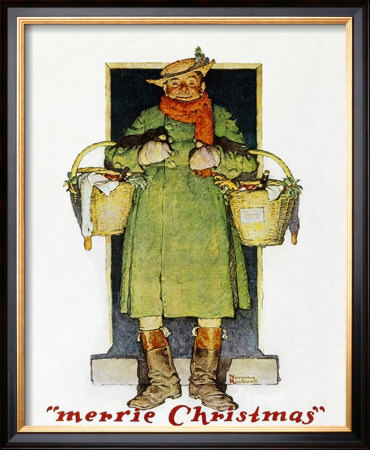 Merrie Christmas: Man With Christmas Goose by Norman Rockwell Pricing Limited Edition Print image