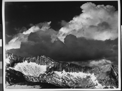 Landscape With Heavy Clouds Over Partially Snow-Covered Mountains, At Kings River Canyon by Ansel Adams Pricing Limited Edition Print image