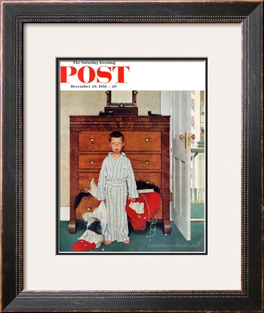 Truth About Santa Or Discovery Saturday Evening Post Cover, December 29,1956 by Norman Rockwell Pricing Limited Edition Print image