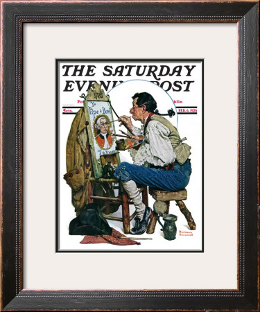 Colonial Sign Painter Saturday Evening Post Cover, February 6,1926 by Norman Rockwell Pricing Limited Edition Print image