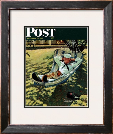 On Leave Saturday Evening Post Cover, September 15,1945 by Norman Rockwell Pricing Limited Edition Print image