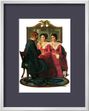Man Courting Two Sisters, May 4,1929 by Norman Rockwell Pricing Limited Edition Print image