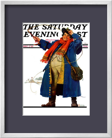 Coachman With Whip Saturday Evening Post Cover, December 7,1929 by Norman Rockwell Pricing Limited Edition Print image