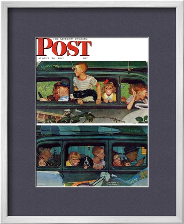 Outing Or Coming And Going Saturday Evening Post Cover, August 30,1947 by Norman Rockwell Pricing Limited Edition Print image