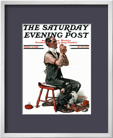 Threading The Needle Saturday Evening Post Cover, April 8,1922 by Norman Rockwell Pricing Limited Edition Print image