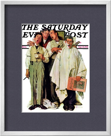 Barbershop Quartet Saturday Evening Post Cover, September 26,1936 by Norman Rockwell Pricing Limited Edition Print image