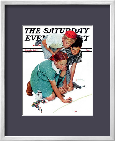 Marble Champion Or Marbles Champ Saturday Evening Post Cover, September 2,1939 by Norman Rockwell Pricing Limited Edition Print image