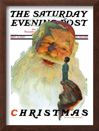 Christmas, 1927 (King Kong Santa) Saturday Evening Post Cover, December 3,1927 by Norman Rockwell Pricing Limited Edition Print image