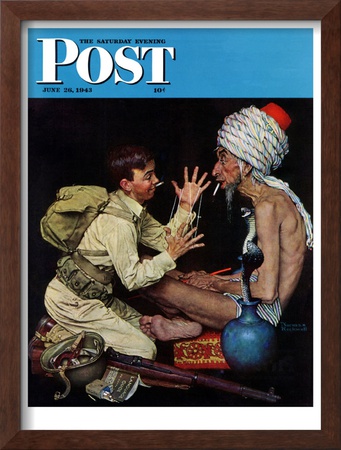 Willie's Rope Trick Saturday Evening Post Cover, June 26,1943 by Norman Rockwell Pricing Limited Edition Print image