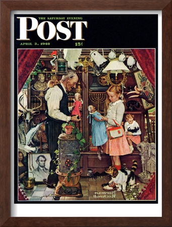 April Fool, 1948 Saturday Evening Post Cover, April 3,1948 by Norman Rockwell Pricing Limited Edition Print image