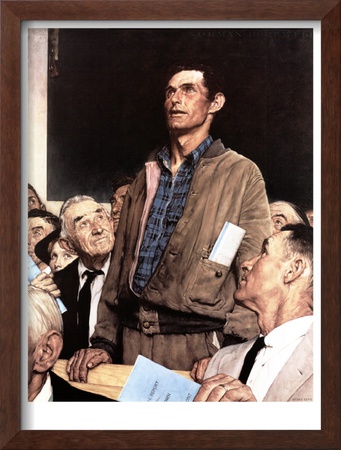 Freedom Of Speech, February 21,1943 by Norman Rockwell Pricing Limited Edition Print image