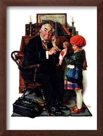 Doctor And The Doll, March 9,1929 by Norman Rockwell Pricing Limited Edition Print image