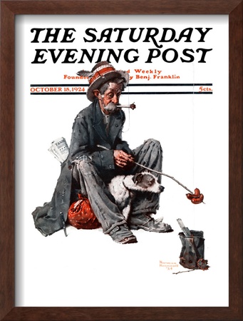 Hobo Saturday Evening Post Cover, October 18,1924 by Norman Rockwell Pricing Limited Edition Print image