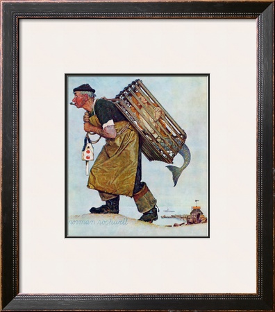 Mermaid Or Lobsterman, August 20,1955 by Norman Rockwell Pricing Limited Edition Print image