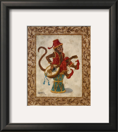 Monkey With Mandolin by Janet Kruskamp Pricing Limited Edition Print image