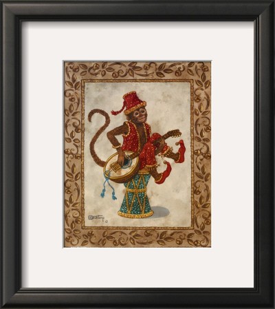 Monkey With Mandolin by Janet Kruskamp Pricing Limited Edition Print image