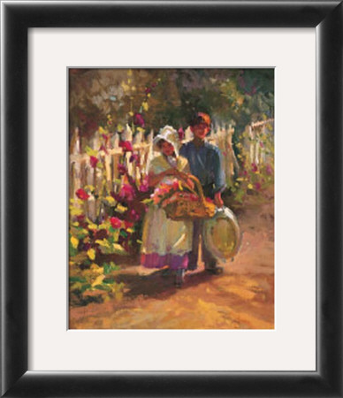 Gathering Hollyhocks by Anne Marie Oborn Pricing Limited Edition Print image
