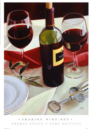 Sharing Wine, Red by Thomas Stiltz Pricing Limited Edition Print image